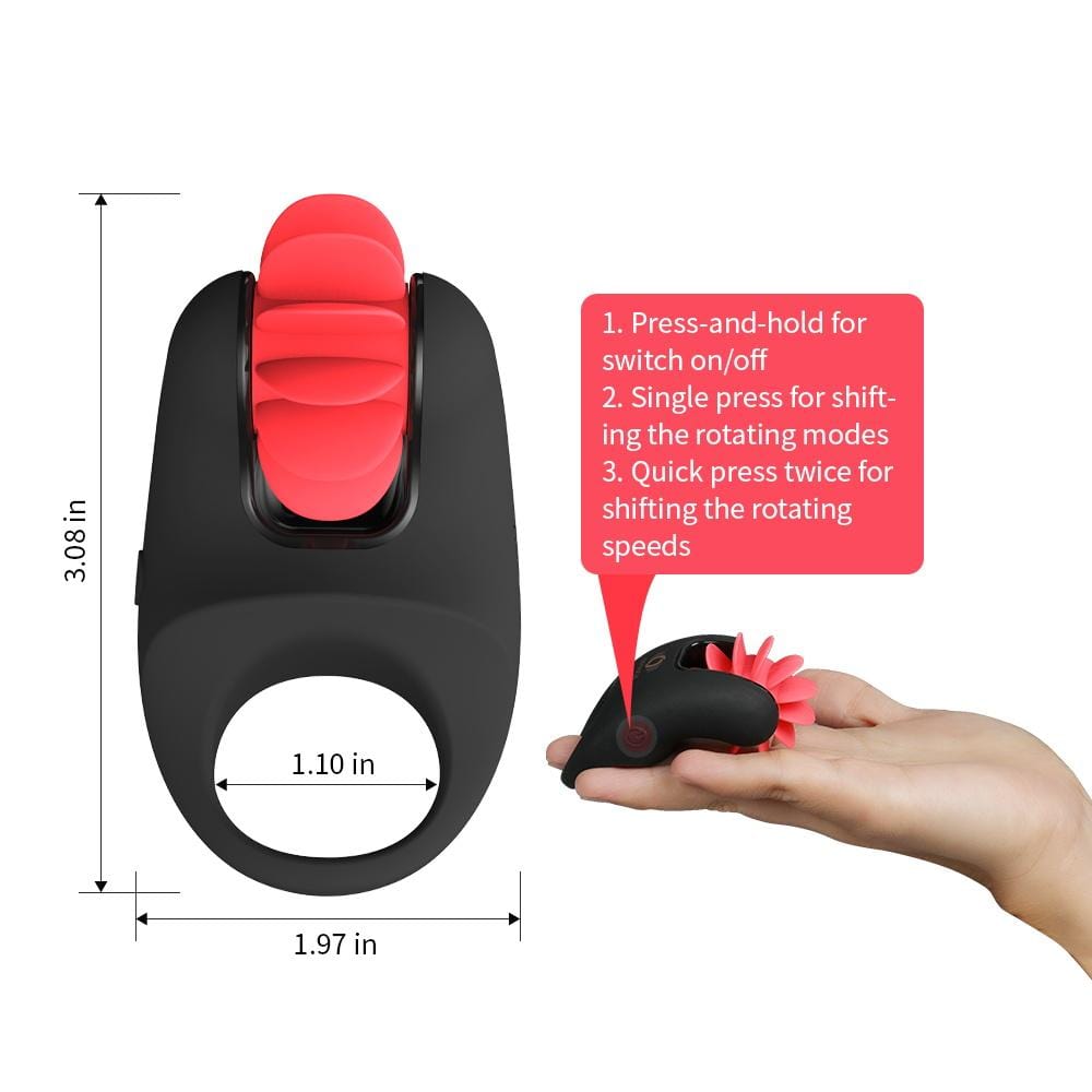 OTOUCH® Penis Ring Rotation Tongue Licking Delay Ejaculation Cock Ring Erotic Toy For Couples-12 KISS - otouchfun
